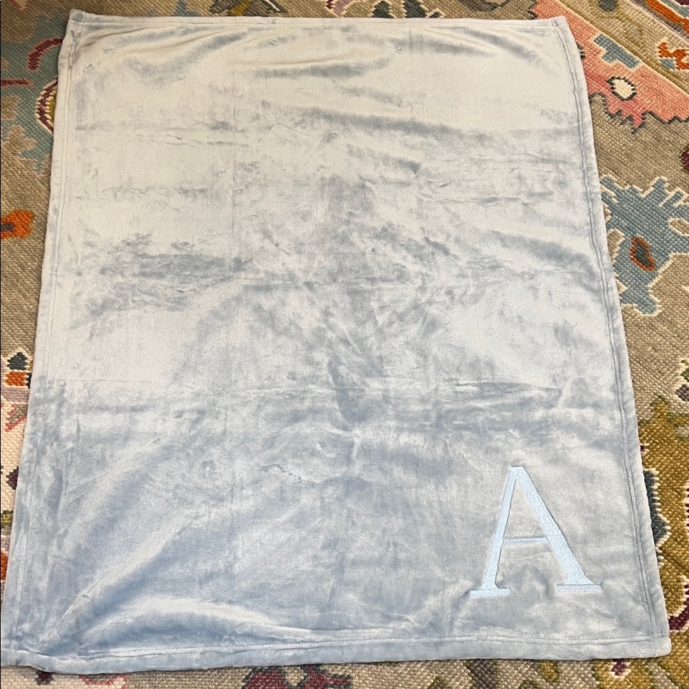 NWOT Velour Embroidered Baby Blanket
